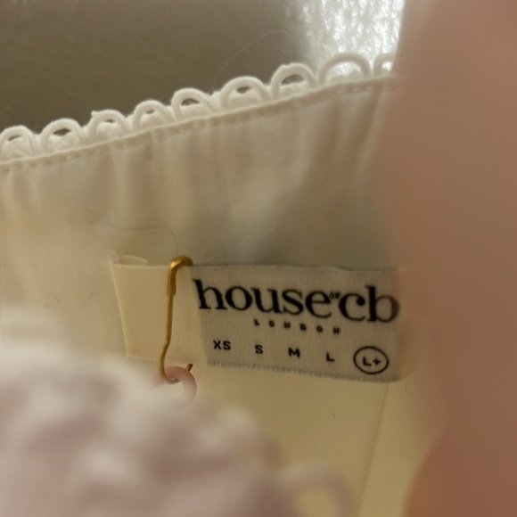 House of CB Elara White Broderie Anglais Mini Dress - Picture 6 of 9